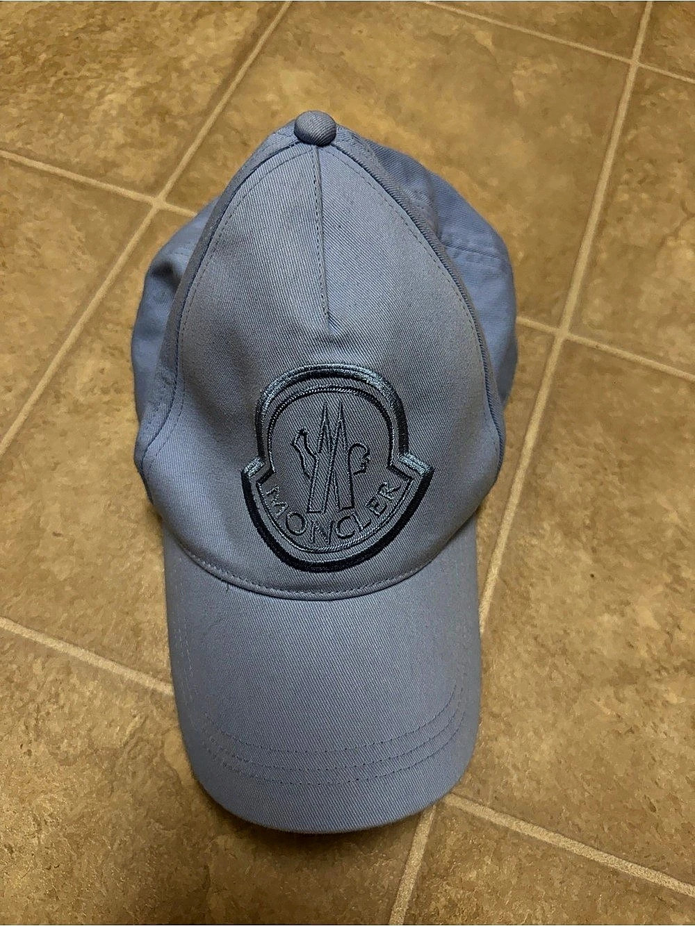 Moncler Cotton Gabardine Baseball Cap in Blue